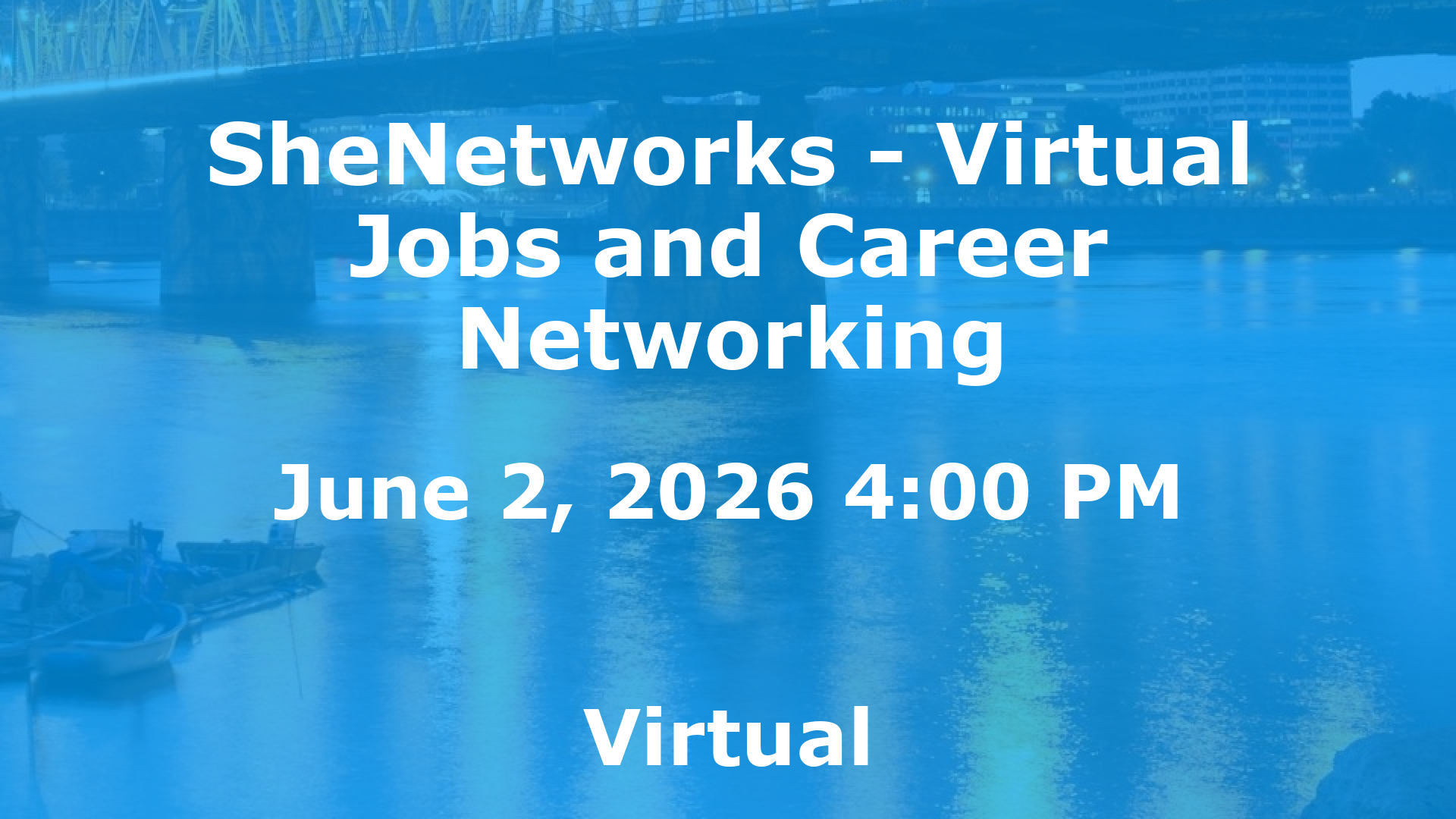 SheNetworks - Virtual Jobs and Career Networking event image